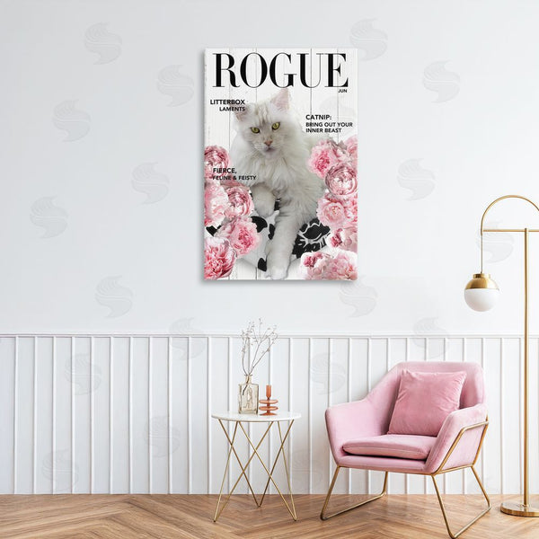 Stupell Industries Sasha | Funny Floral Cat Magazine Wall Art