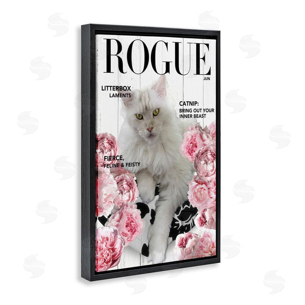 Stupell Industries Sasha | Funny Floral Cat Magazine Wall Art