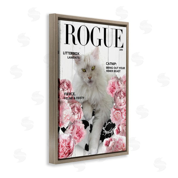 Stupell Industries Sasha | Funny Floral Cat Magazine Wall Art