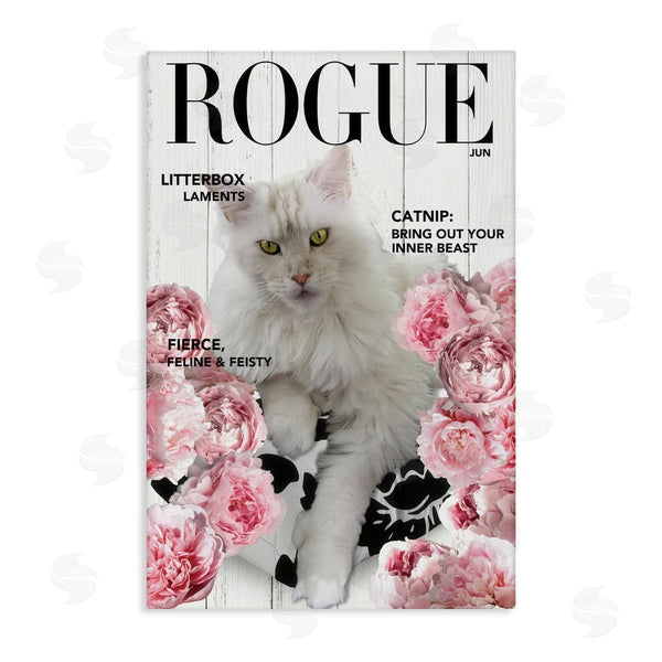 stupell industries Sasha | Funny Floral Cat Magazine Wall Art