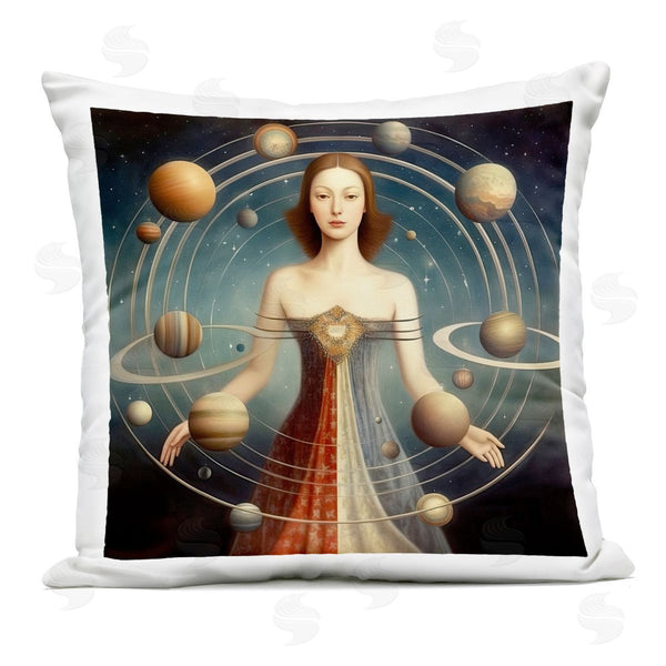 Stupell Industries Sasha | Galactic Orbits Woman Printed Throw Pillow