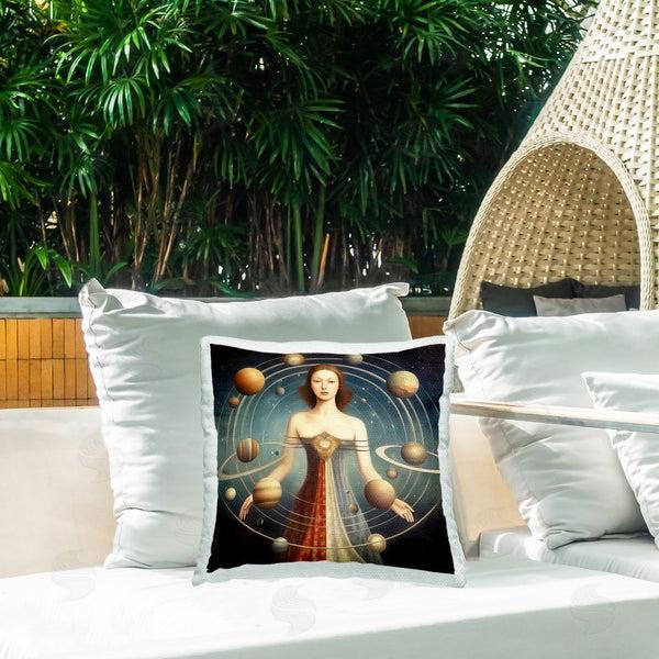 Stupell Industries Sasha | Galactic Orbits Woman Printed Throw Pillow