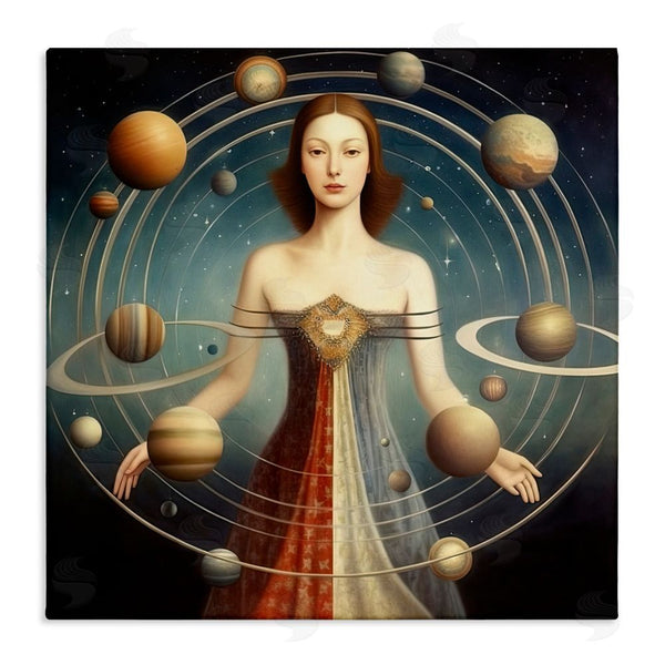 stupell industries Sasha | Galactic Orbits Woman Wall Art