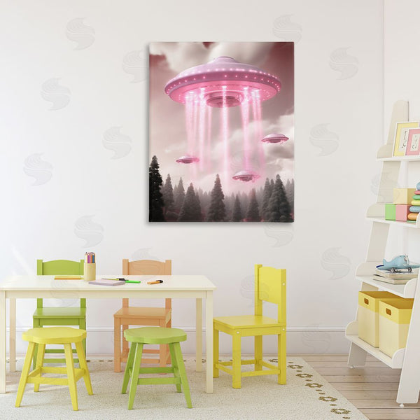 Stupell Industries Sasha | Glam UFO With Pink Beams Wall Art