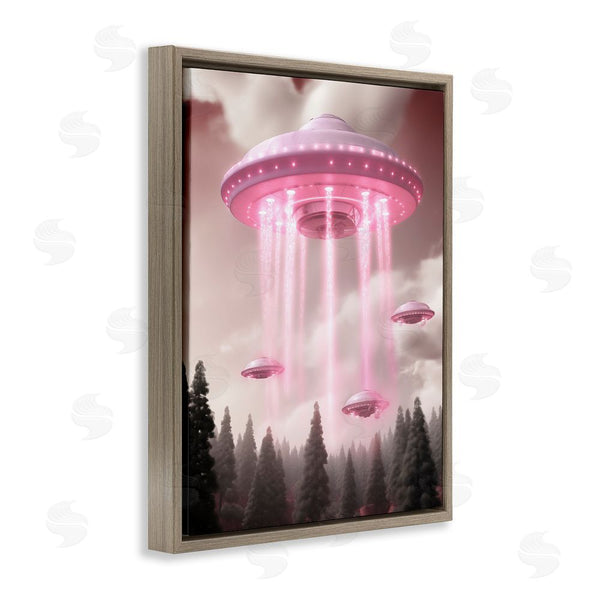 Stupell Industries Sasha | Glam UFO With Pink Beams Wall Art