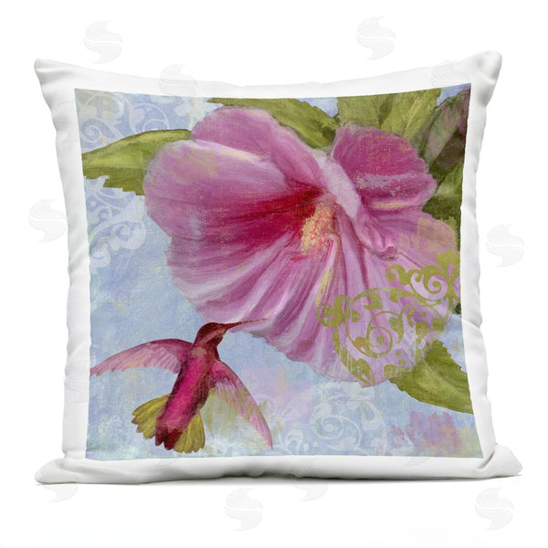 Stupell Industries Sasha | Hummingbird & Purple Poppy Printed Throw Pillow