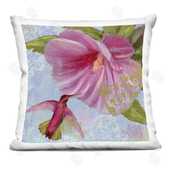 stupell industries Sasha | Hummingbird & Purple Poppy Printed Throw Pillow