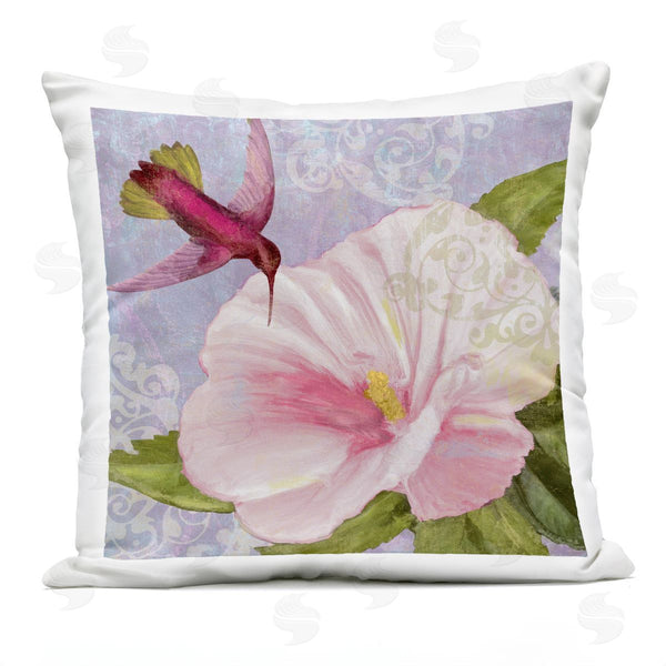 Stupell Industries Sasha | Hummingbird With White Flower Printed Throw Pillow