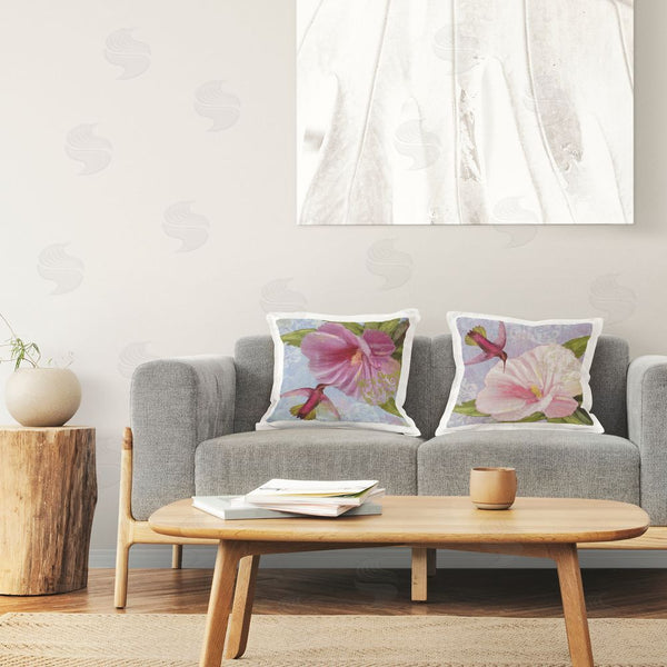 Stupell Industries Sasha | Hummingbirds & Poppy Bulbs Printed Throw Pillow Set