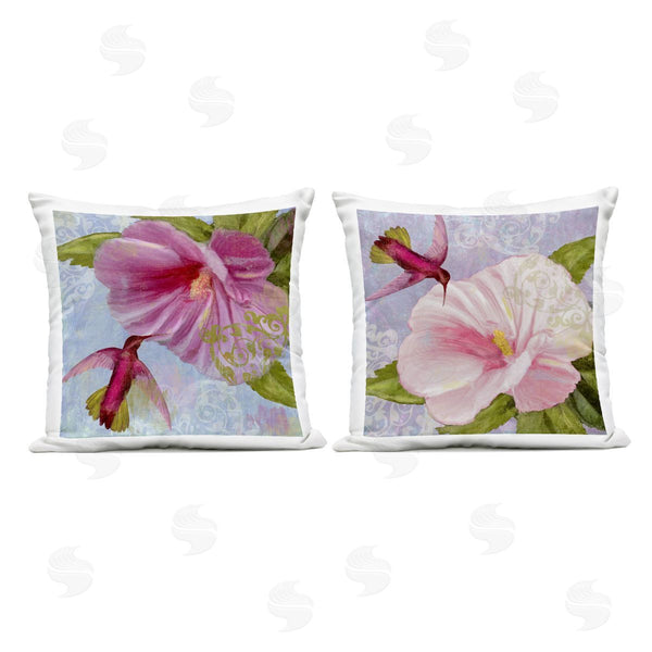 Stupell Industries Sasha | Hummingbirds & Poppy Bulbs Printed Throw Pillow Set