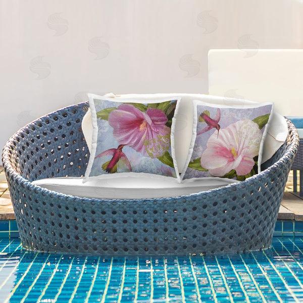 Stupell Industries Sasha | Hummingbirds & Poppy Bulbs Printed Throw Pillow Set