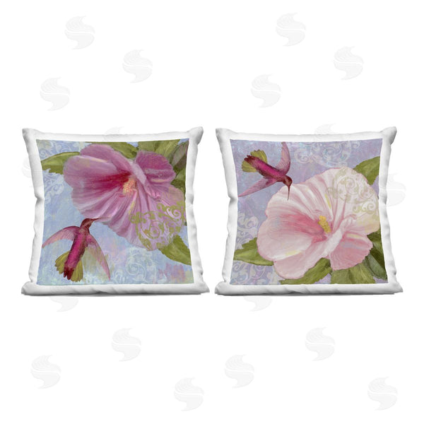 stupell industries Sasha | Hummingbirds & Poppy Bulbs Printed Throw Pillow Set