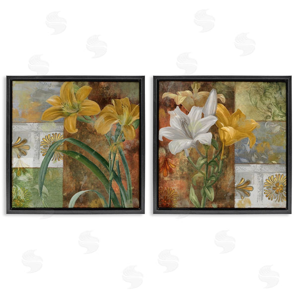 Stupell Industries Sasha | Lilies & Vintage Tile Patterns