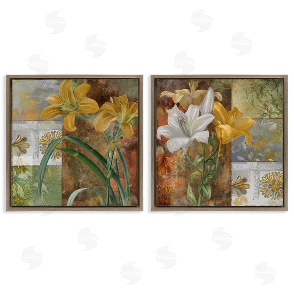 Stupell Industries Sasha | Lilies & Vintage Tile Patterns