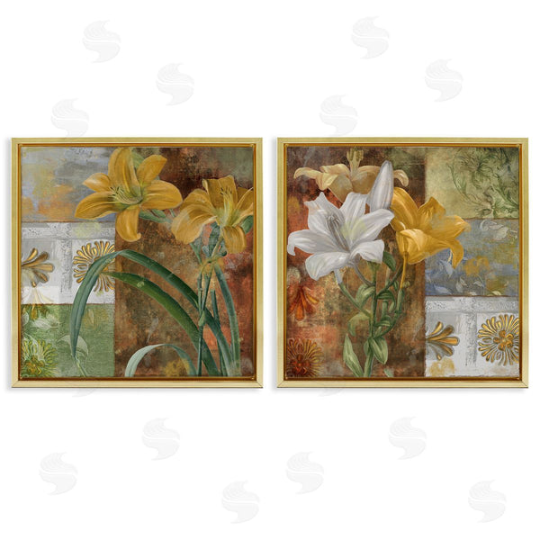 Stupell Industries Sasha | Lilies & Vintage Tile Patterns