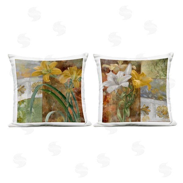 Stupell Industries Sasha | Lilies & Vintage Tile Patterns Printed Throw Pillow Set