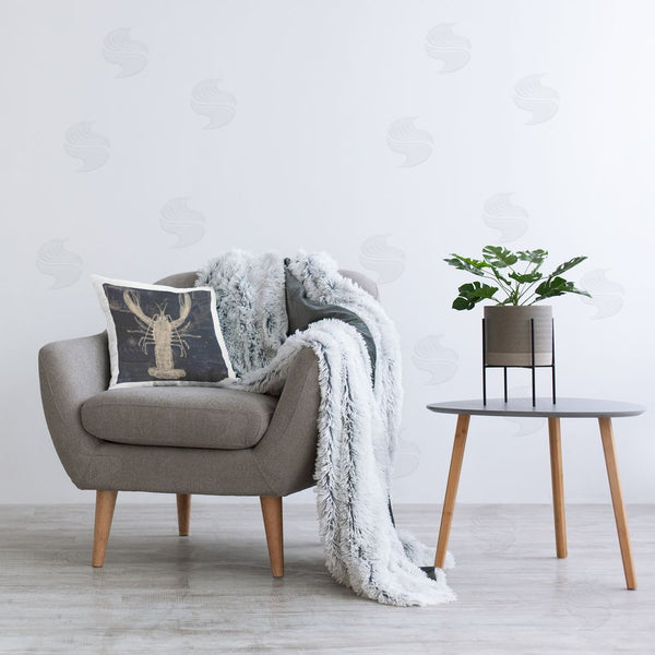 Stupell Industries Sasha | Lobster Contour Over Map Printed Throw Pillow