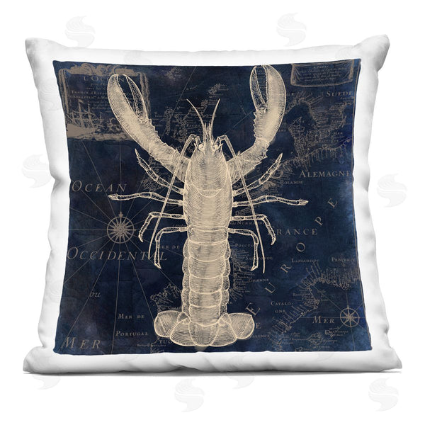 stupell industries Sasha | Lobster Contour over Map Printed Throw Pillow