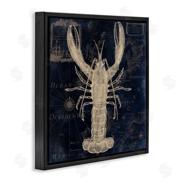 Stupell Industries Sasha | Lobster Contour Over Map Wall Art