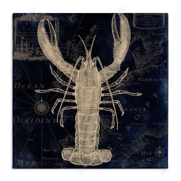 stupell industries Sasha | Lobster Contour over Map Wall Art