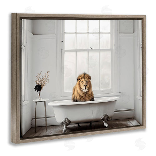 Stupell Industries Sasha | Minimalist Lion Bathtime Wall Art