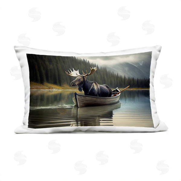 Stupell Industries Sasha | Moose In Canoe Tranquility Printed Throw Pillow