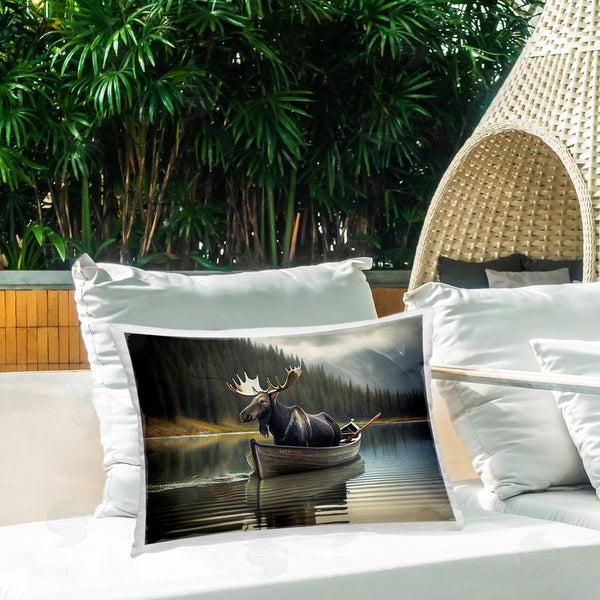 Stupell Industries Sasha | Moose In Canoe Tranquility Printed Throw Pillow