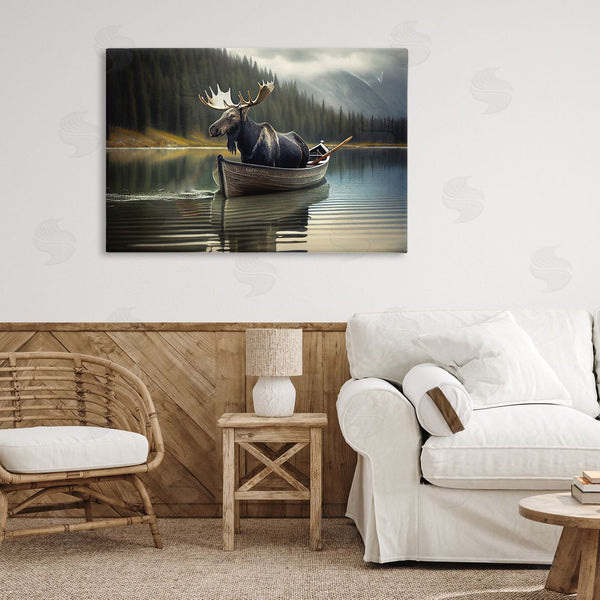 Stupell Industries Sasha | Moose In Canoe Tranquility Wall Art