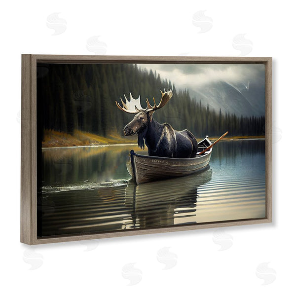Stupell Industries Sasha | Moose In Canoe Tranquility Wall Art