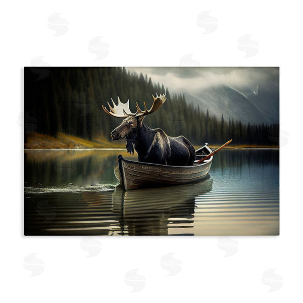 stupell industries Sasha | Moose in Canoe Tranquility Wall Art