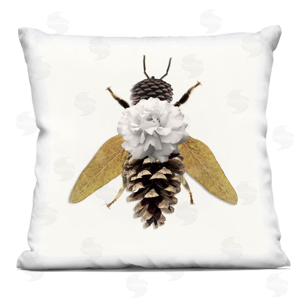 stupell industries Sasha | Nature Constructed Bee Printed Throw Pillow
