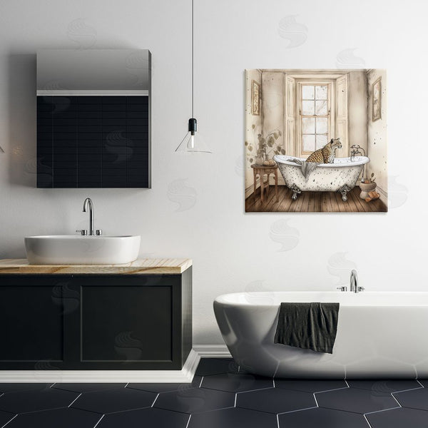 Stupell Industries Sasha | Neutral Leopard Bathtime Wall Art