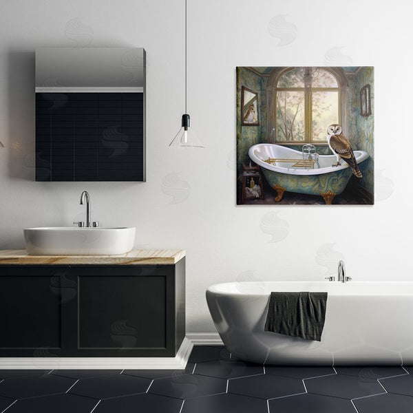 Stupell Industries Sasha | Paisley Patterned Owl Bathtime Wall Art