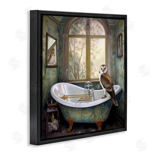 Stupell Industries Sasha | Paisley Patterned Owl Bathtime Wall Art