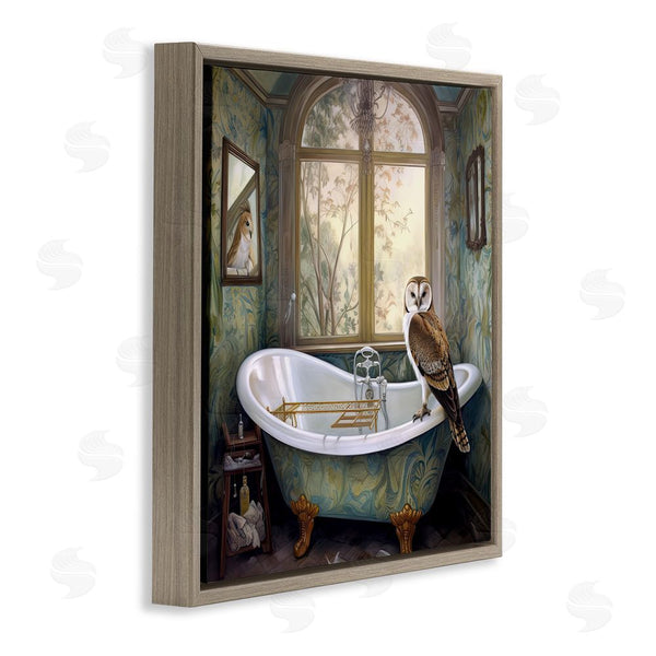 Stupell Industries Sasha | Paisley Patterned Owl Bathtime Wall Art