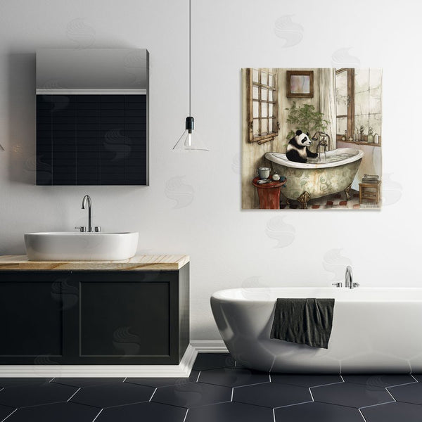 Stupell Industries Sasha | Panda Bear Bath Time Tub Wall Art