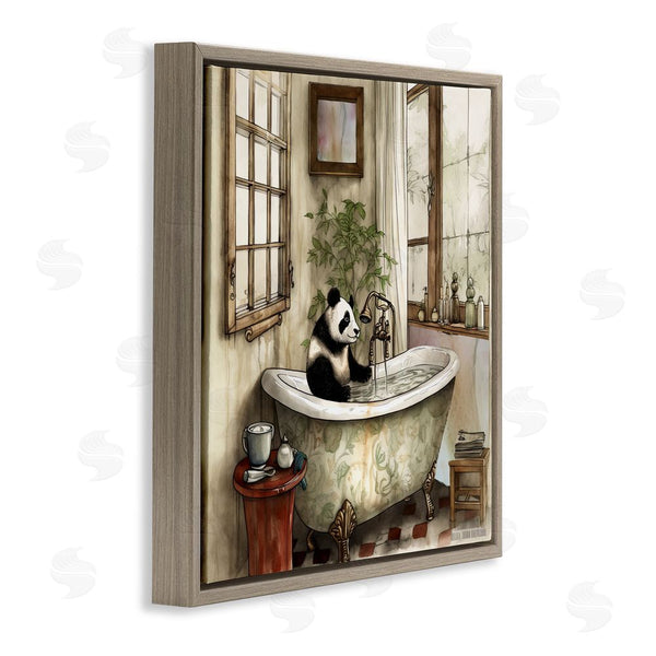 Stupell Industries Sasha | Panda Bear Bath Time Tub Wall Art
