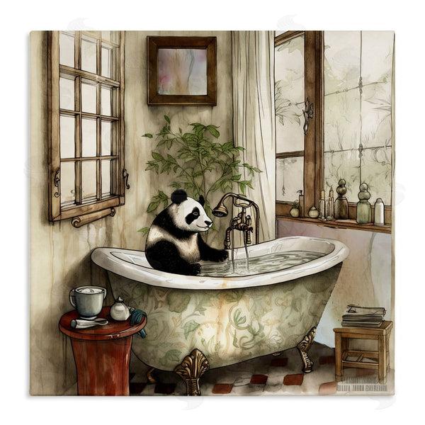 stupell industries Sasha | Panda Bear Bath Time Tub Wall Art