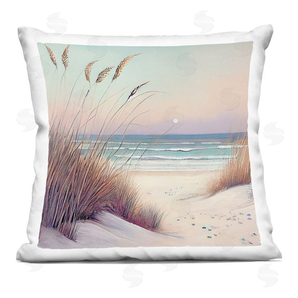 stupell industries Sasha | Peaceful Beach Dunes View Printed Throw Pillow