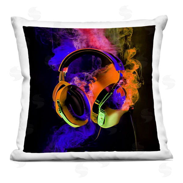 stupell industries Sasha | Power Play Headphones Printed Throw Pillow