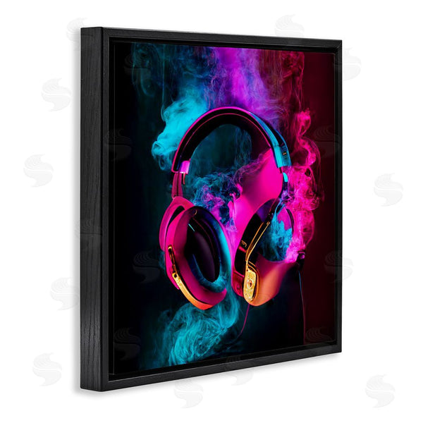 Stupell Industries Sasha | Power Play Pink & Blue Headphones Wall Art
