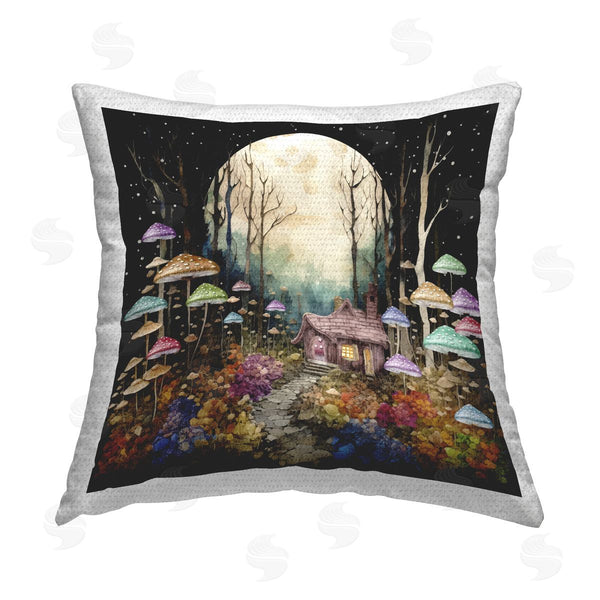 Stupell Industries Sasha | Quirky Mushroom Forest Printed Throw Pillow