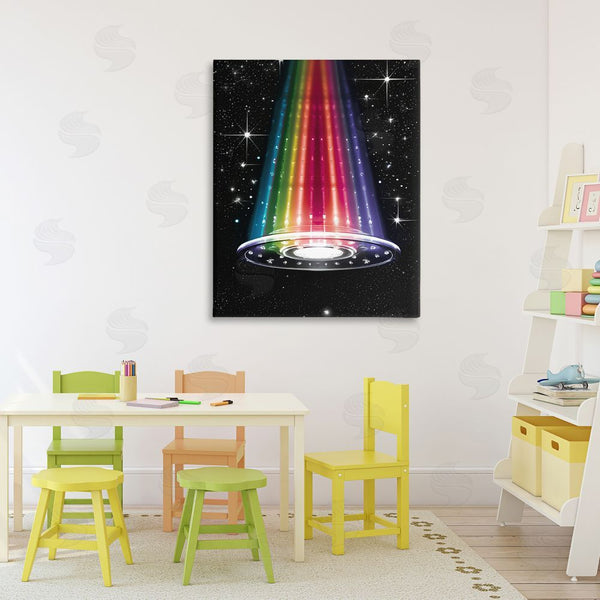 Stupell Industries Sasha | Rainbow Galaxy UFO Wall Art