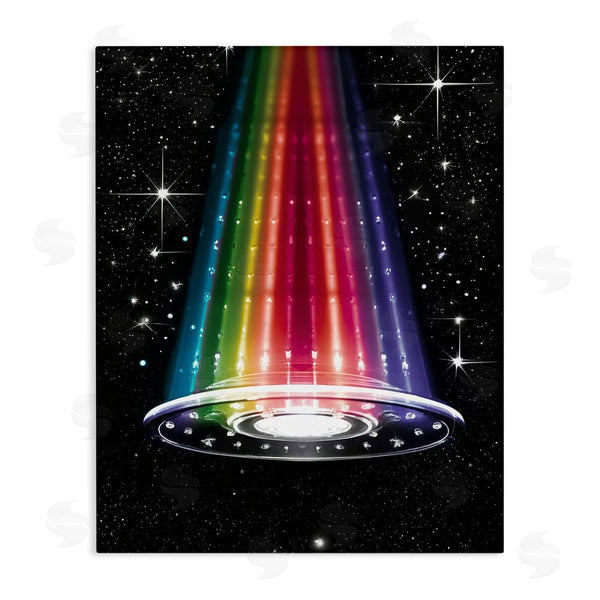 stupell industries Sasha | Rainbow Galaxy UFO Wall Art