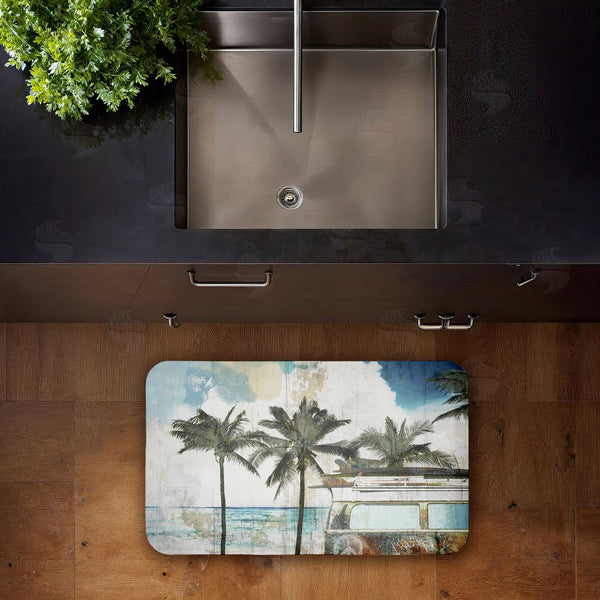 Stupell Industries Sasha | Retro Van Summer Beach View Anti-Fatigue Mat