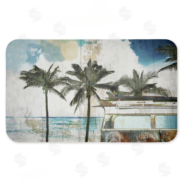 stupell industries Sasha | Retro Van Summer Beach View Anti-Fatigue Mat