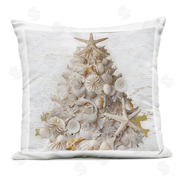 Stupell Industries Sasha | Rustic Holiday Seashell Tree Printed Throw Pillow