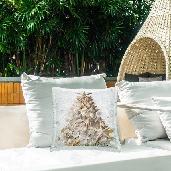 Stupell Industries Sasha | Rustic Holiday Seashell Tree Printed Throw Pillow