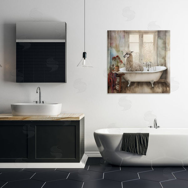 Stupell Industries Sasha | Shaggy Alpaca Bath Time Wall Art