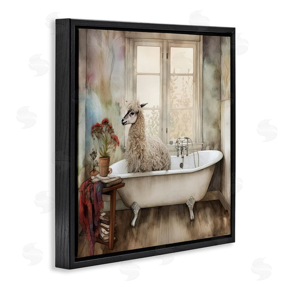 Stupell Industries Sasha | Shaggy Alpaca Bath Time Wall Art